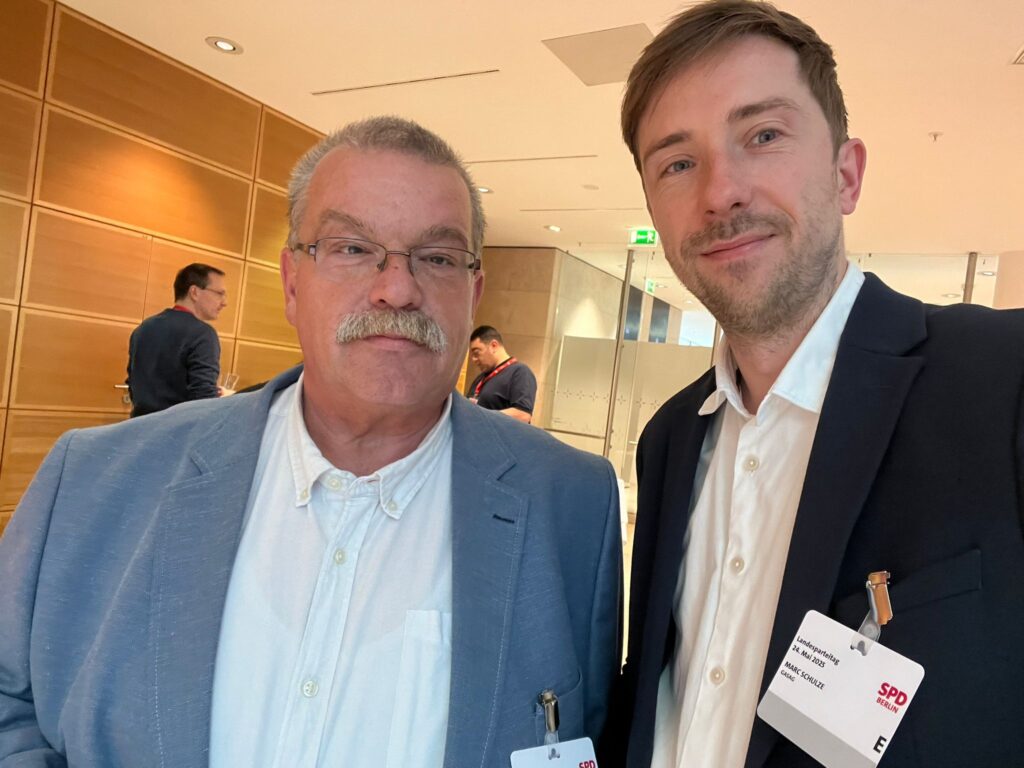Marc Schulze und Stephan Lachmann beim SPD Landesparteitag